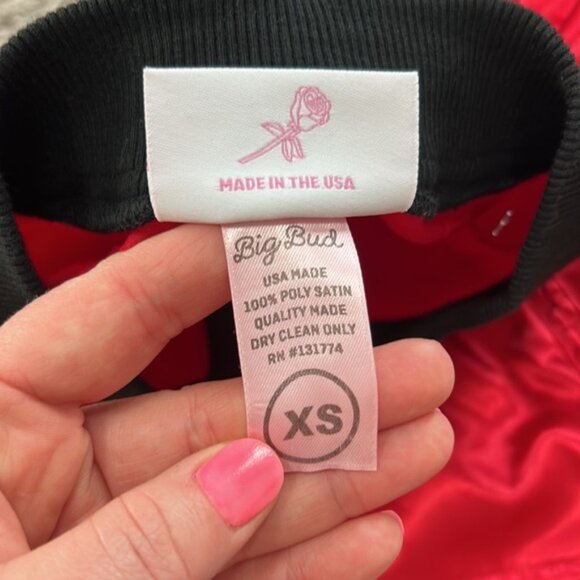 Big bud press XS red rose bomber jacket women’s zippered - Picture 5 of 8